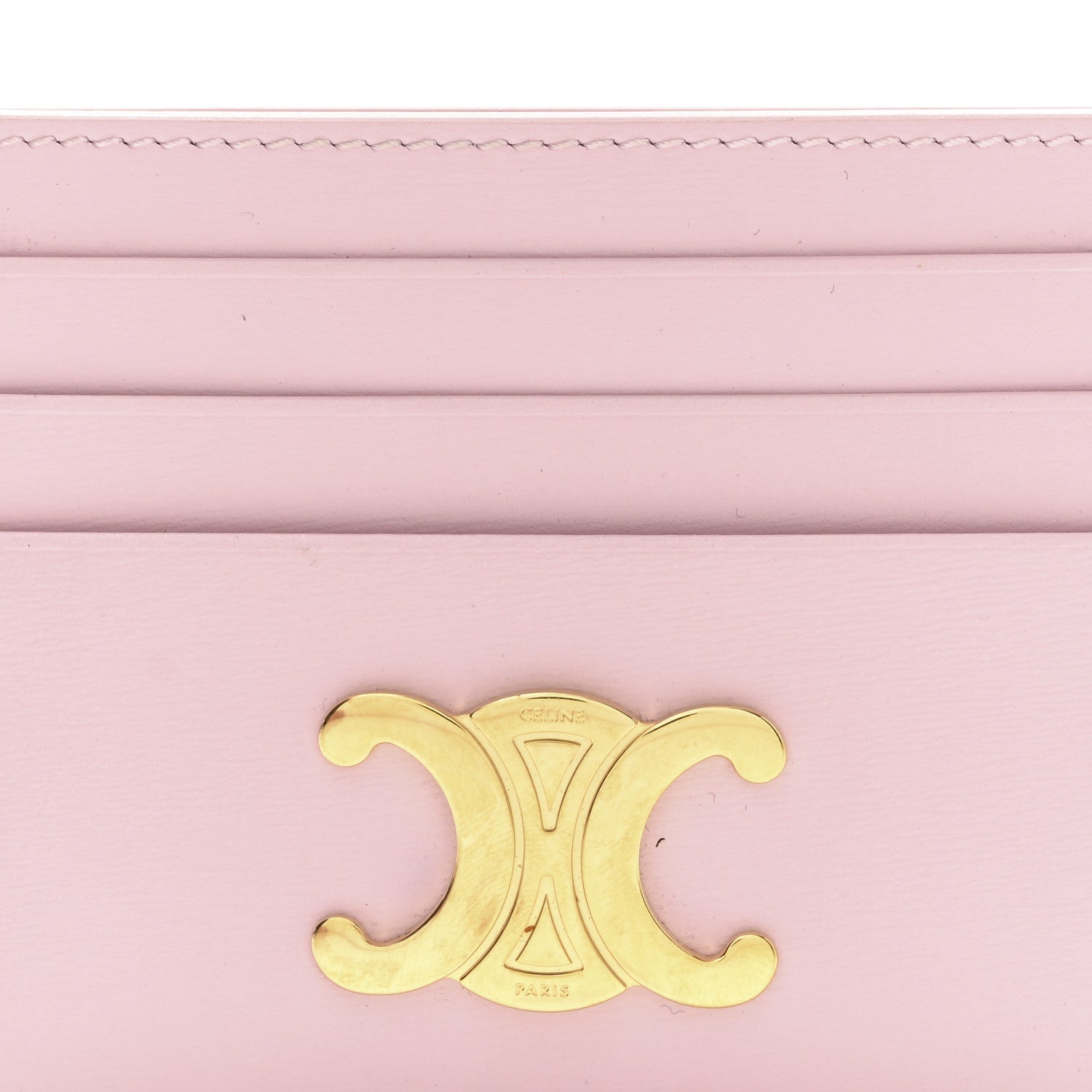 Celine Shiny Calfskin Triomphe Card Holder Petal 7 of 8
