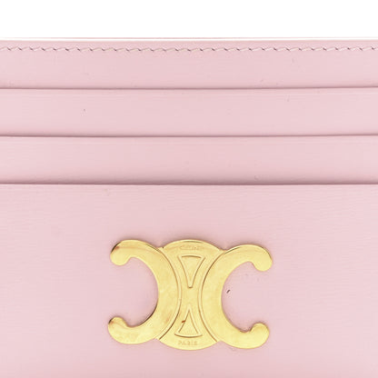 Celine Shiny Calfskin Triomphe Card Holder Petal 7 of 8