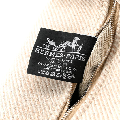 Hermes Wool Small Au Carre Bride-A-Brac Pouch Seigle 6 of 7