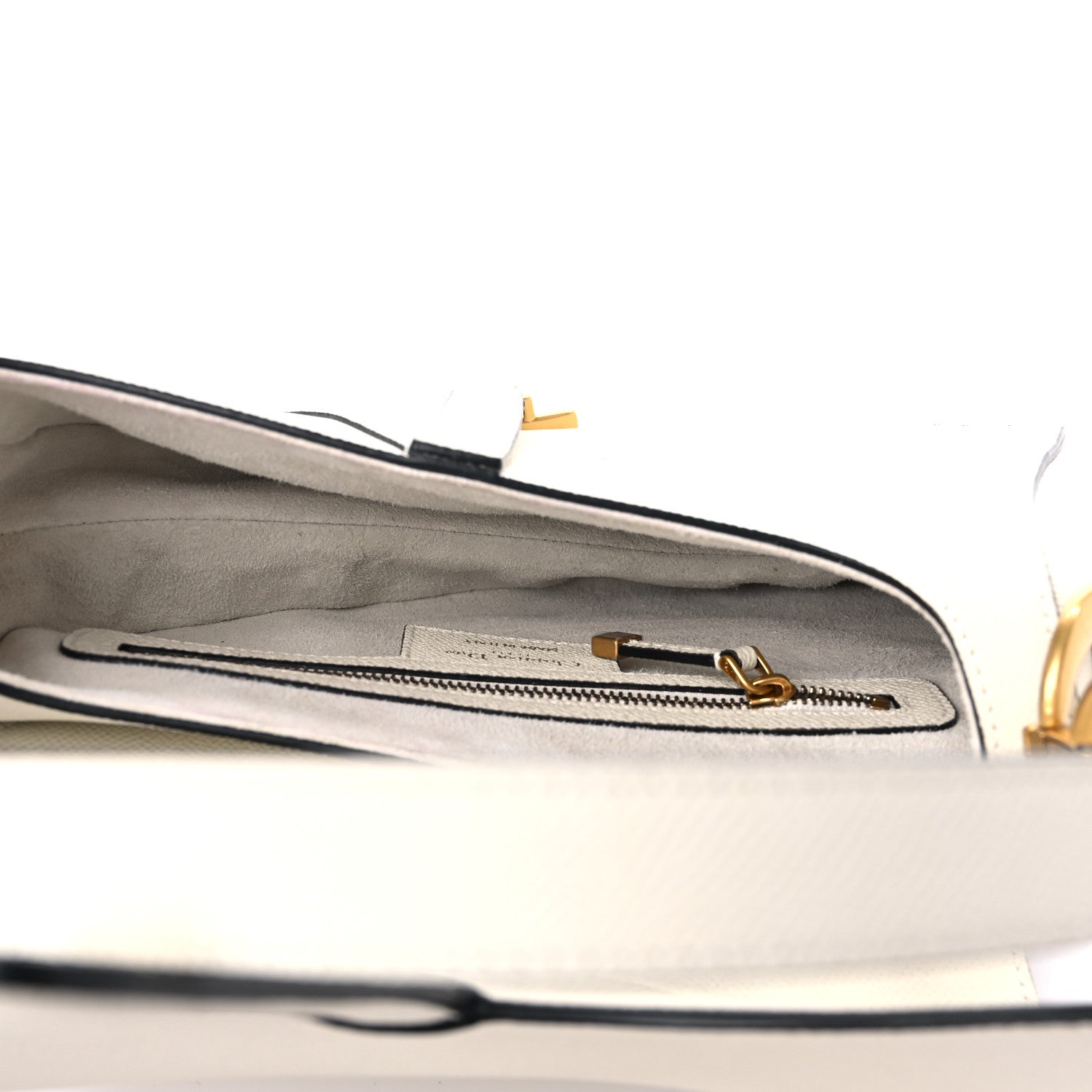 Christian Dior Grained Calfskin Saddle Bag With Strap Latte 5 of 11
