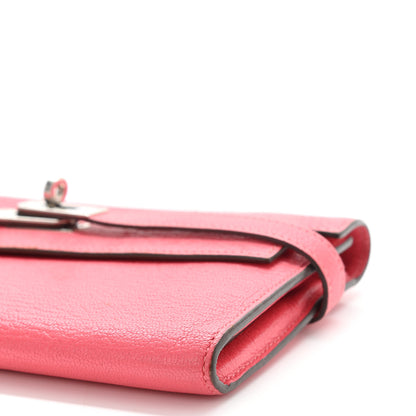 Hermes Chevre Mysore Kelly Longue Wallet Rose Lipstick 10 of 16
