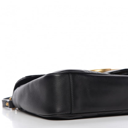 Gucci Calfskin Matelasse Medium GG Marmont Shoulder Bag Black 6 of 10