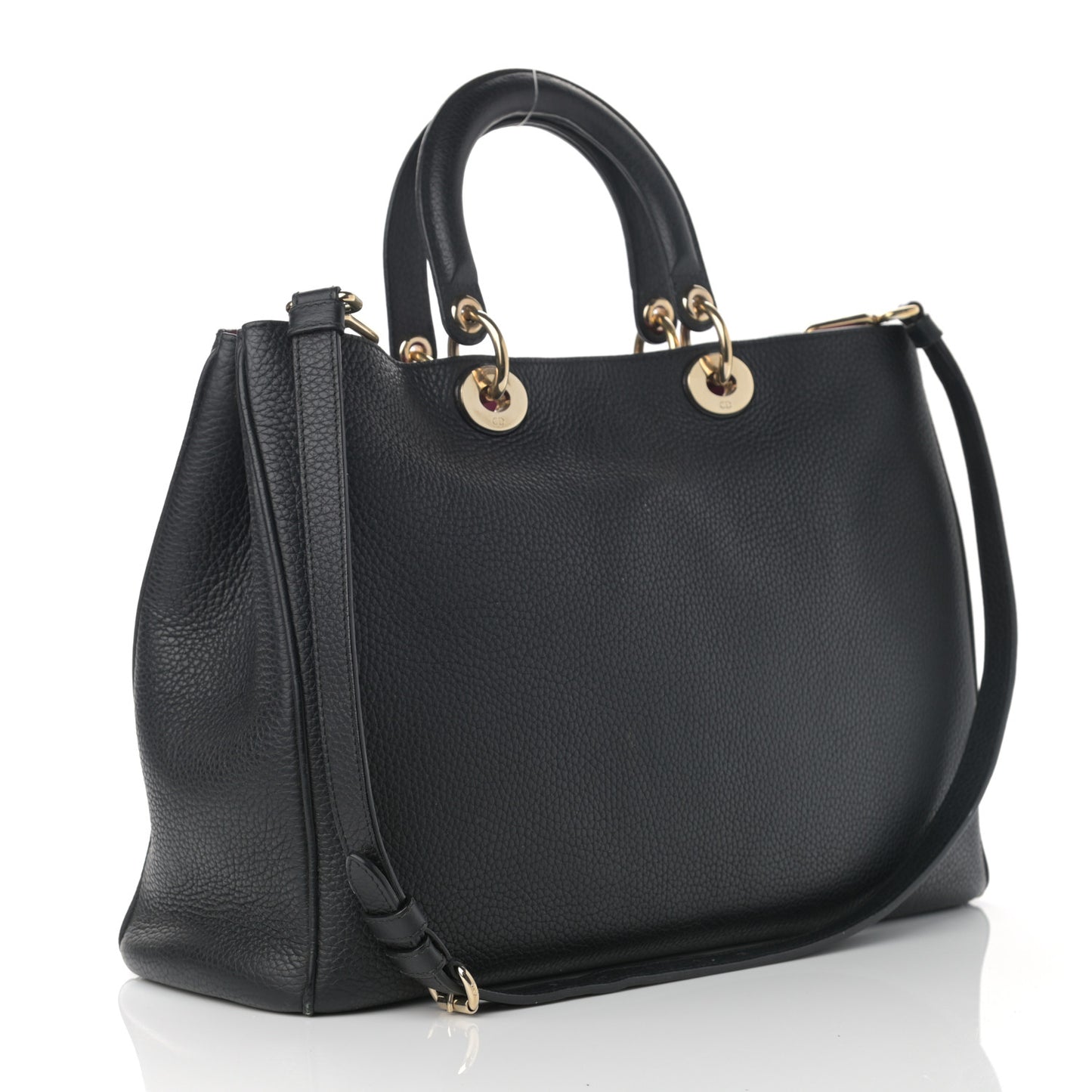 Smooth Calfskin Large Diorissimo Tote Black Rose Indien