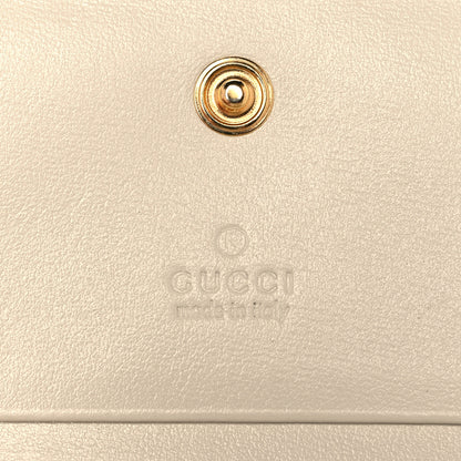 Gucci Boarded Plutone Calfskin Horsebit 1955 Card Case Wallet Mystic White 6 of 9