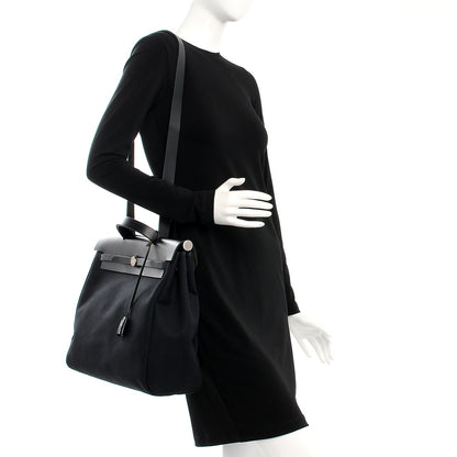 Hermes Toile Vache Calfskin Herbag 39 GM Black 2 of 7