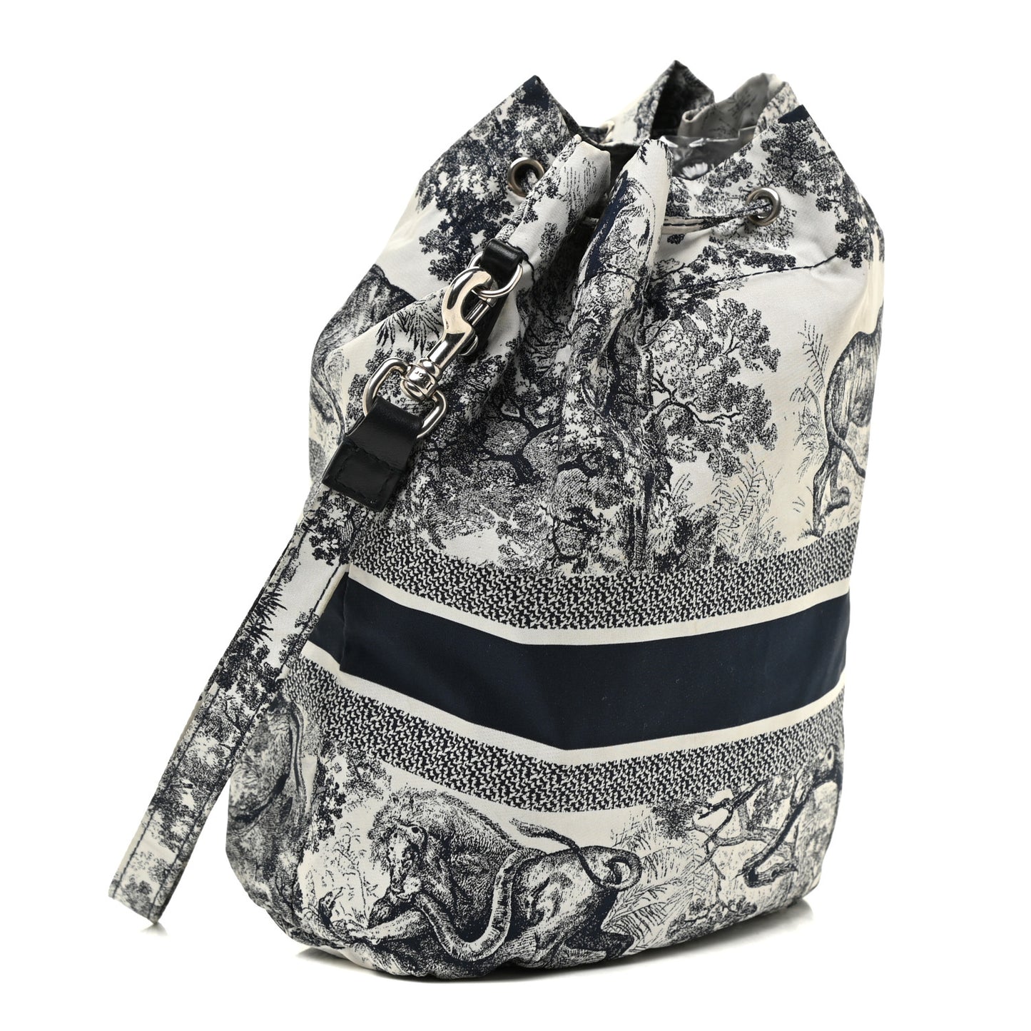 Technical Fabric Embroidered Toile De Jouy Sauvage DiorTravel Pouch Blue
