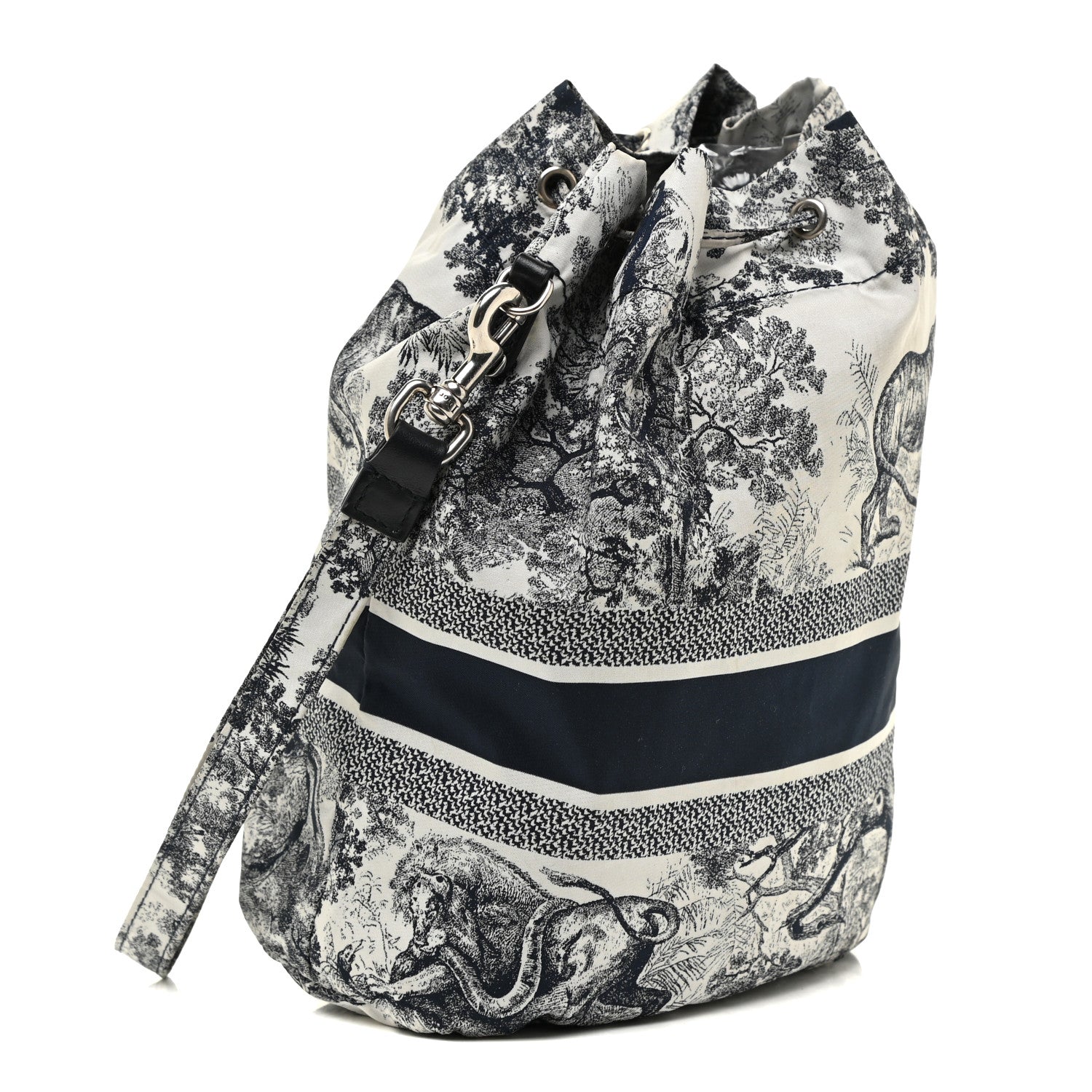Christian Dior Technical Fabric Embroidered Toile De Jouy Sauvage DiorTravel Pouch Blue 3 of 11