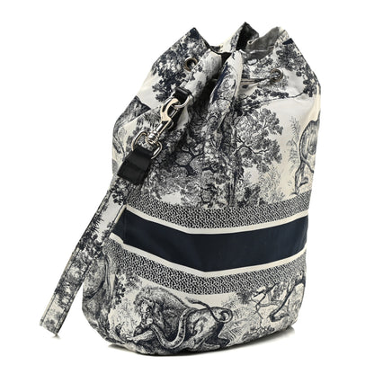 Christian Dior Technical Fabric Embroidered Toile De Jouy Sauvage DiorTravel Pouch Blue 3 of 11
