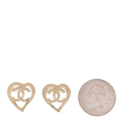 Chanel Metal CC Heart Coco In Love Earrings Gold 2 of 5