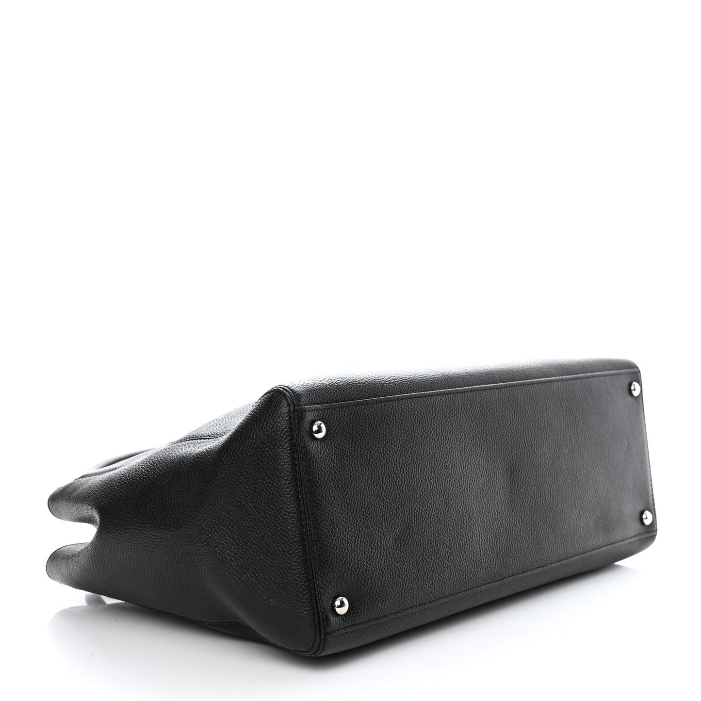Calfskin Cerf Executive Shopper Tote Black