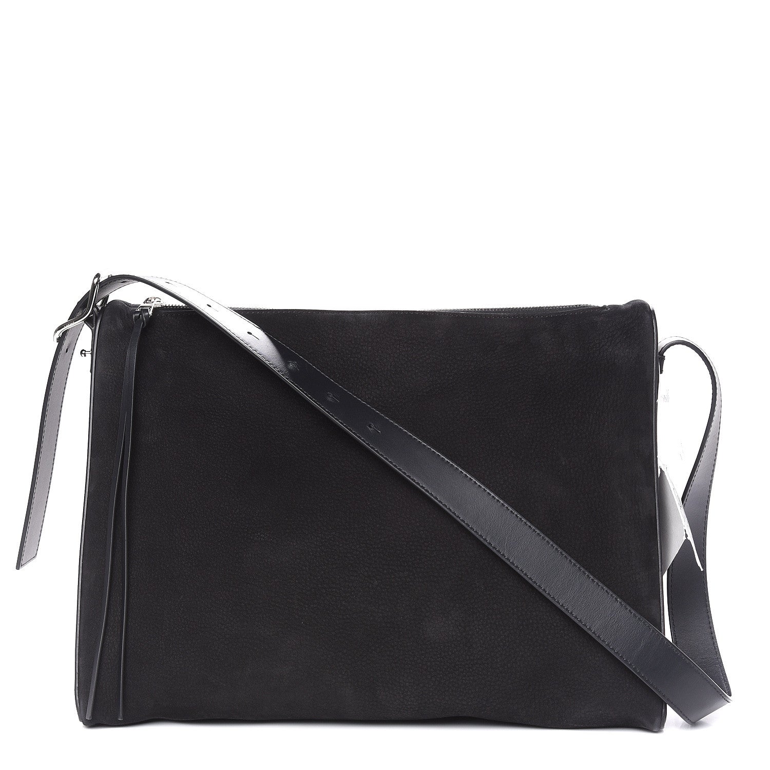 Loewe Nubuck Calfskin Berlingo Shoulder Bag Black 1 of 10