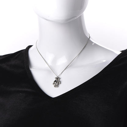 Christian Dior Teddy Bear Necklace Silver 2 of 7