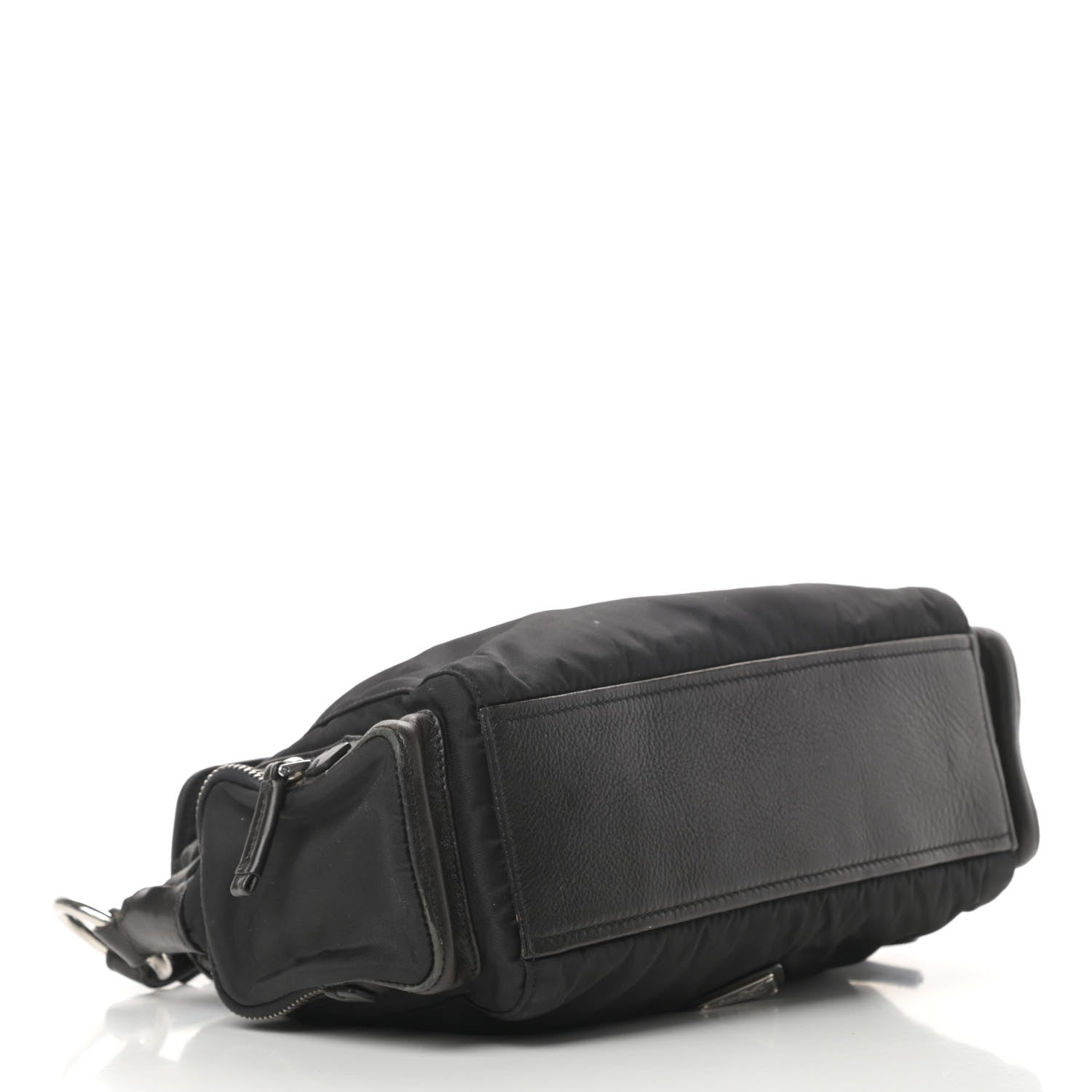 Prada Soft Calfskin Tessuto Nylon Shoulder Bag Black 4 of 16