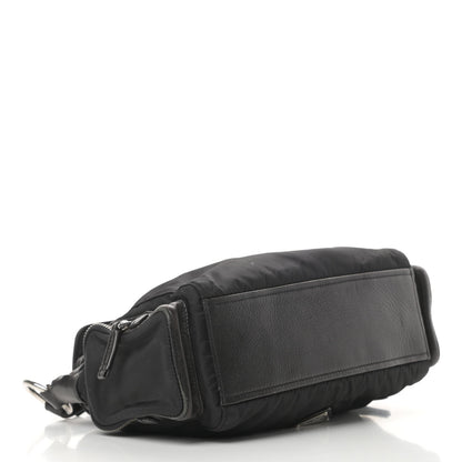 Prada Soft Calfskin Tessuto Nylon Shoulder Bag Black 4 of 16