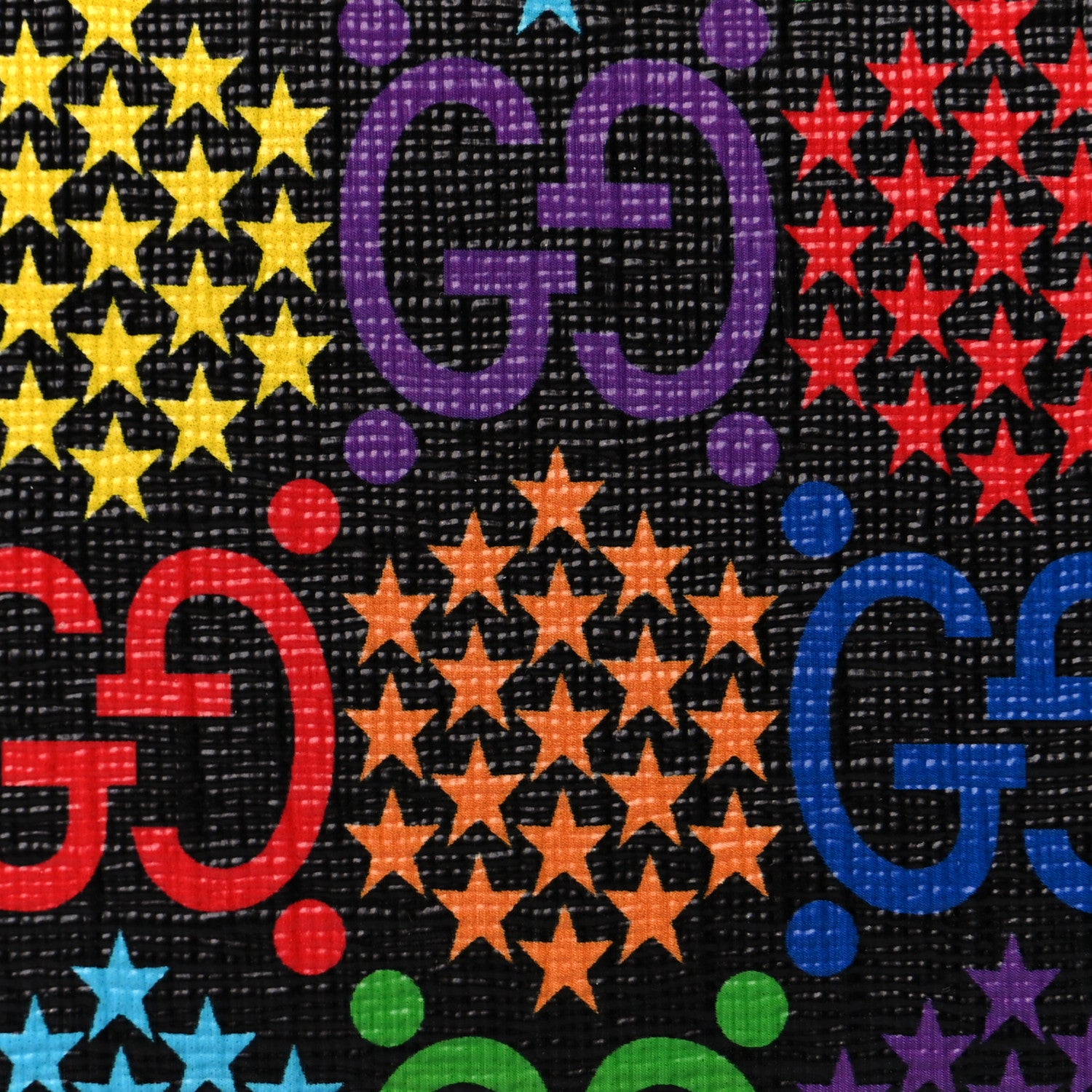 Gucci GG Supreme Monogram Psychedelic Zip Around Card Case Wallet Black 7 of 7