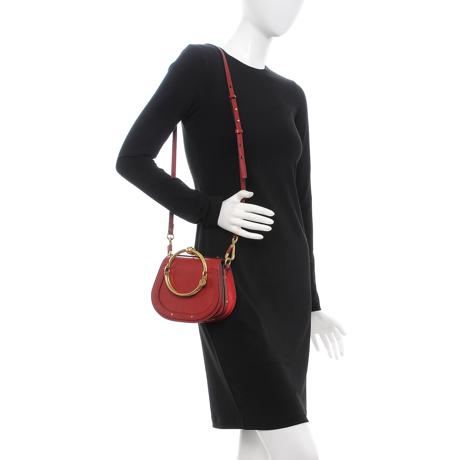Chloe Calfskin Small Nile Bracelet Bag Dahlia Red 2 of 7
