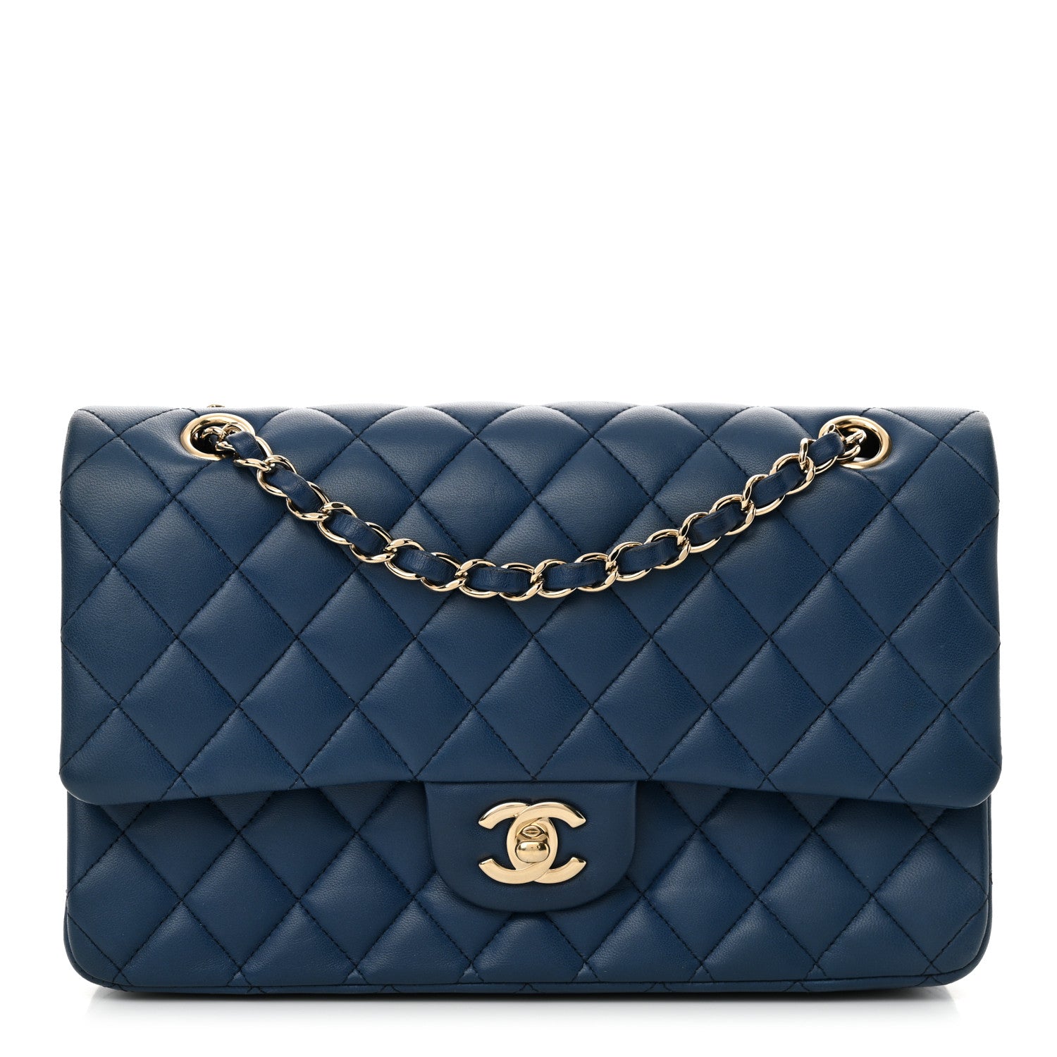 Chanel Lambskin Quilted Medium Double Flap Blue 1 of 13