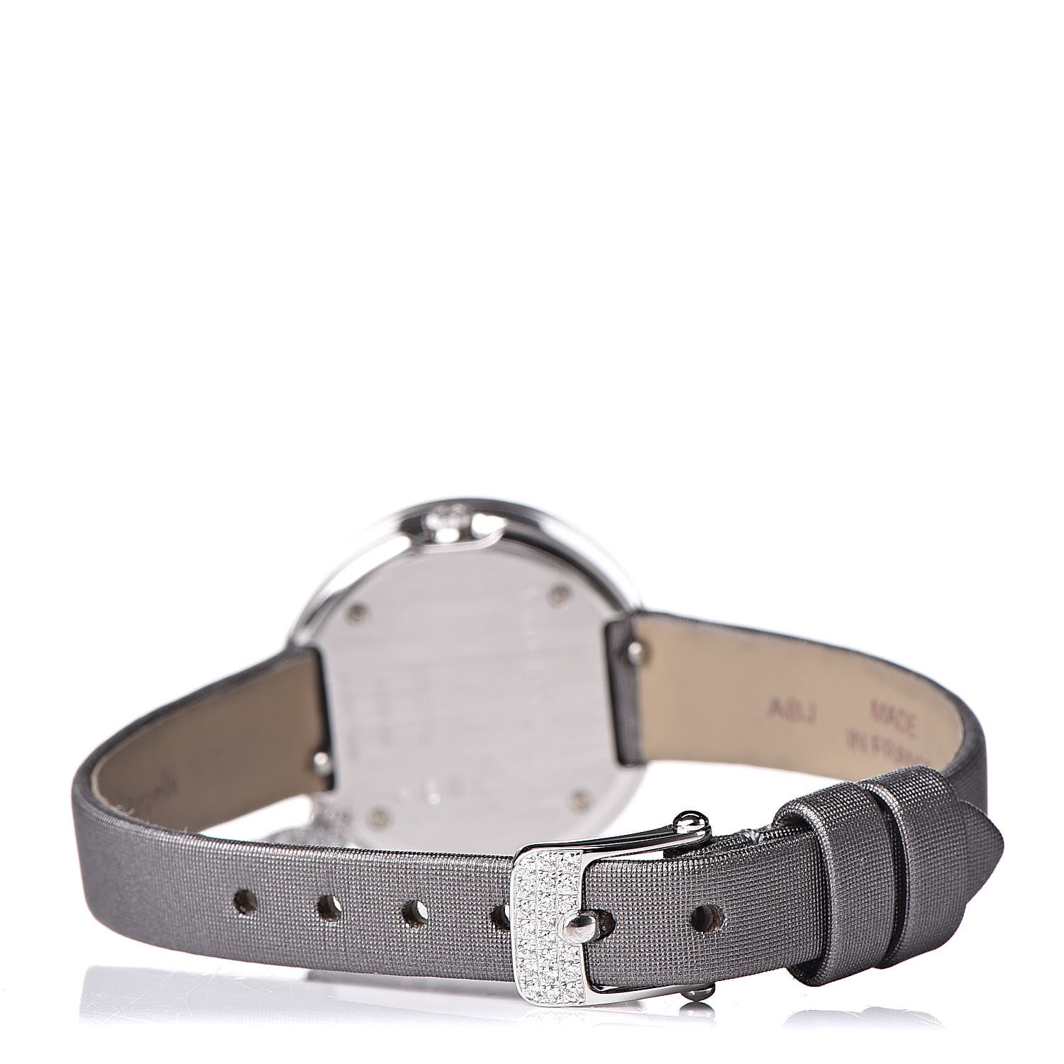 Van Cleef & Arpels 18K White Gold Satin Diamond Pave Bezel 25mm Charms Quartz Watch 4 of 11