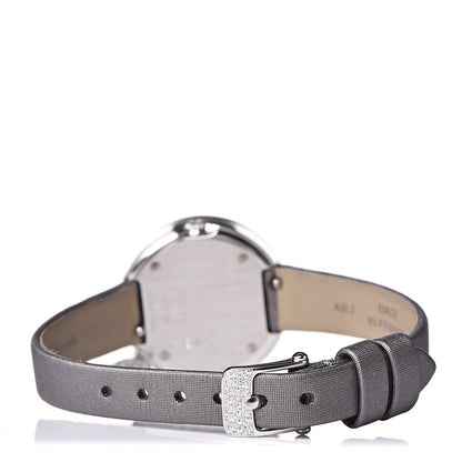 Van Cleef & Arpels 18K White Gold Satin Diamond Pave Bezel 25mm Charms Quartz Watch 4 of 11