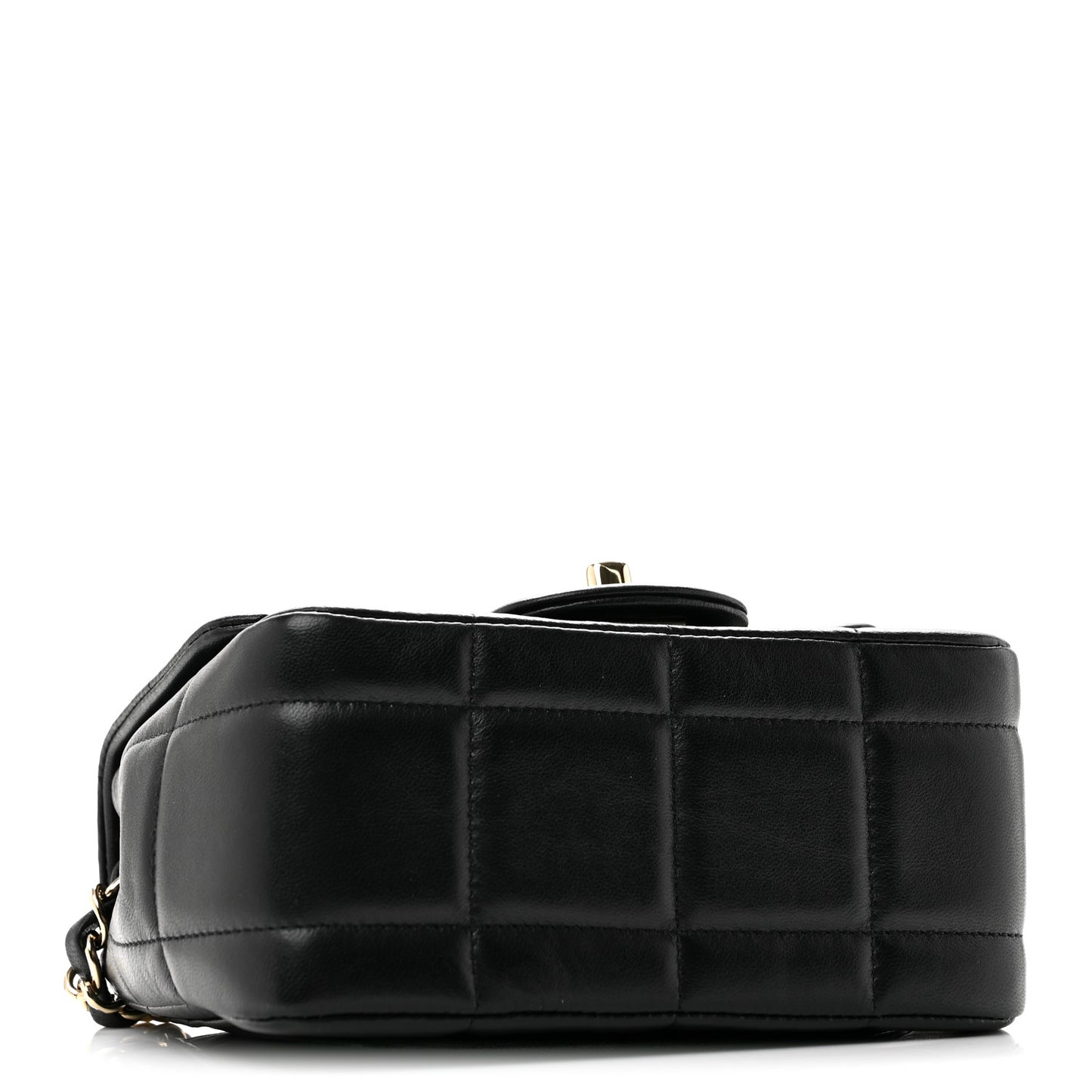 Lambskin Resin Crystal Square Quilted Mini Monacoco Flap Black