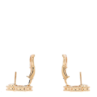 Van Cleef & Arpels 18K Yellow Gold Mother of Pearl Vintage Alhambra Earrings 3 of 5