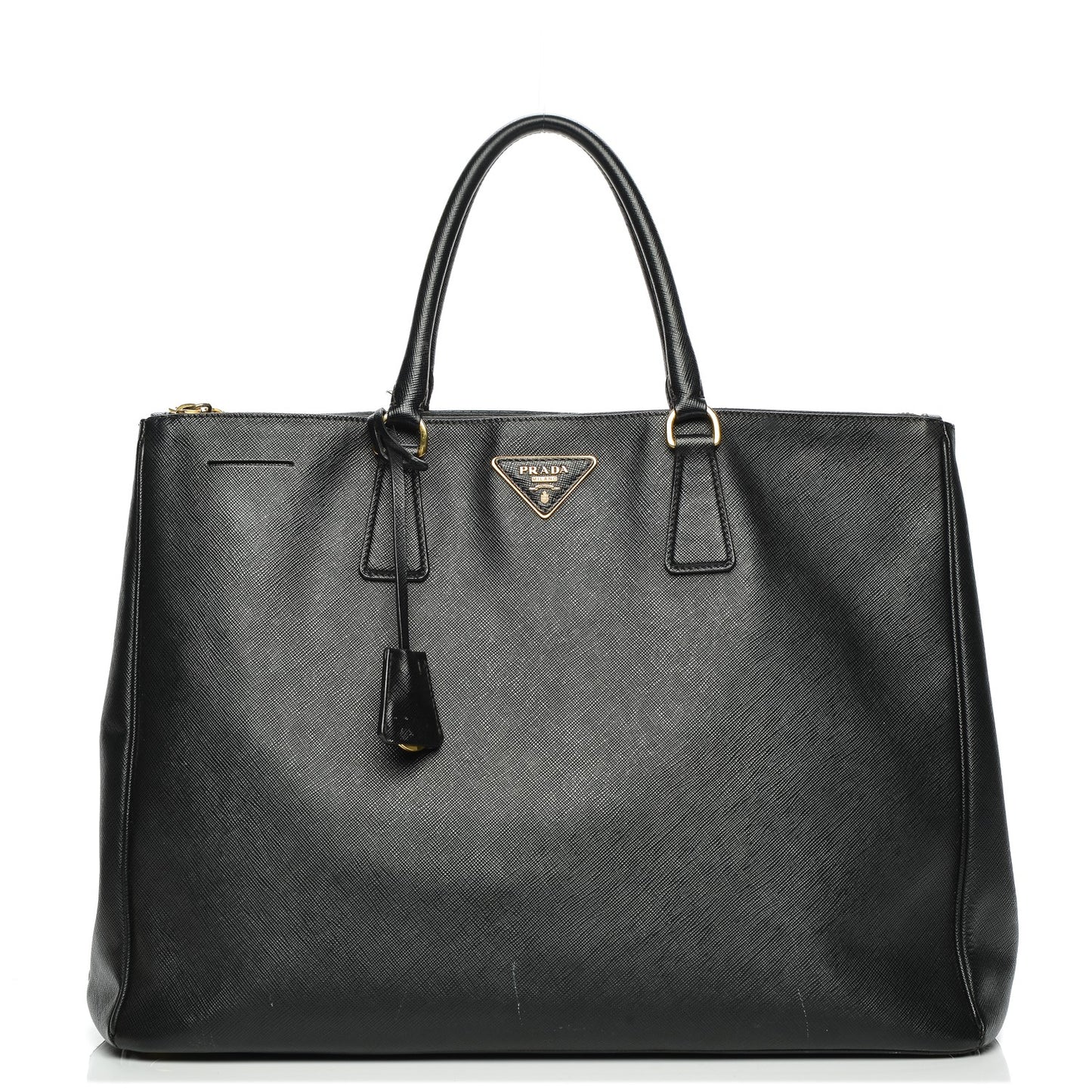 Saffiano Lux Extra Large Galleria Double Zip Tote Black