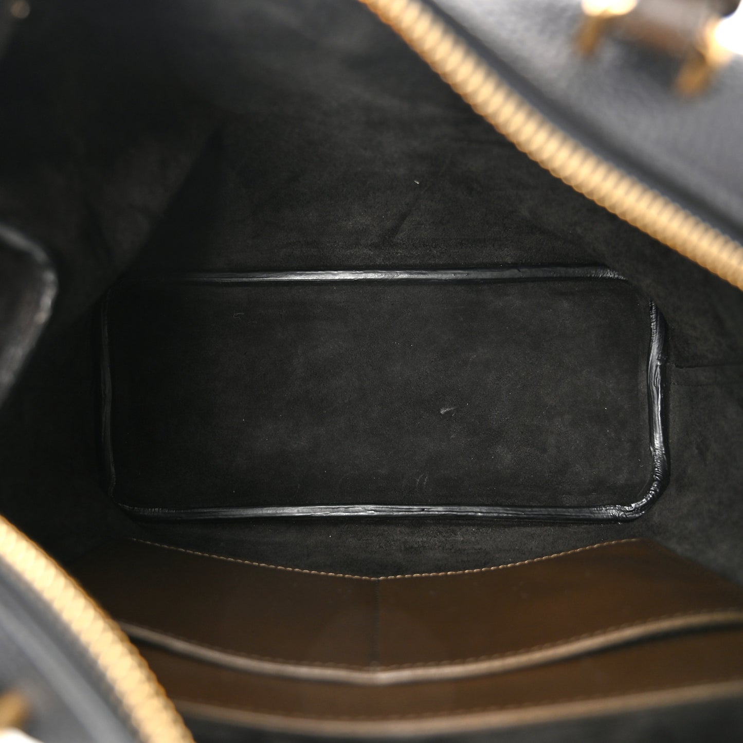 Calfskin Small Soft Cube Satchel Black Khaki