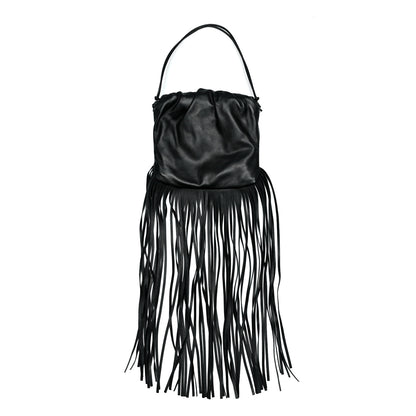 Bottega Veneta Nappa The Fringe Pouch Shoulder Bag Black 1 of 6