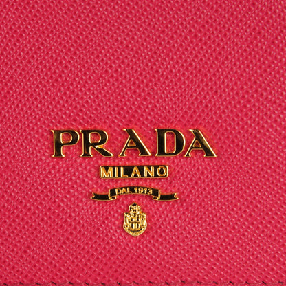 Prada Saffiano Metal Mini Crossbody Wallet Peonia 6 of 8