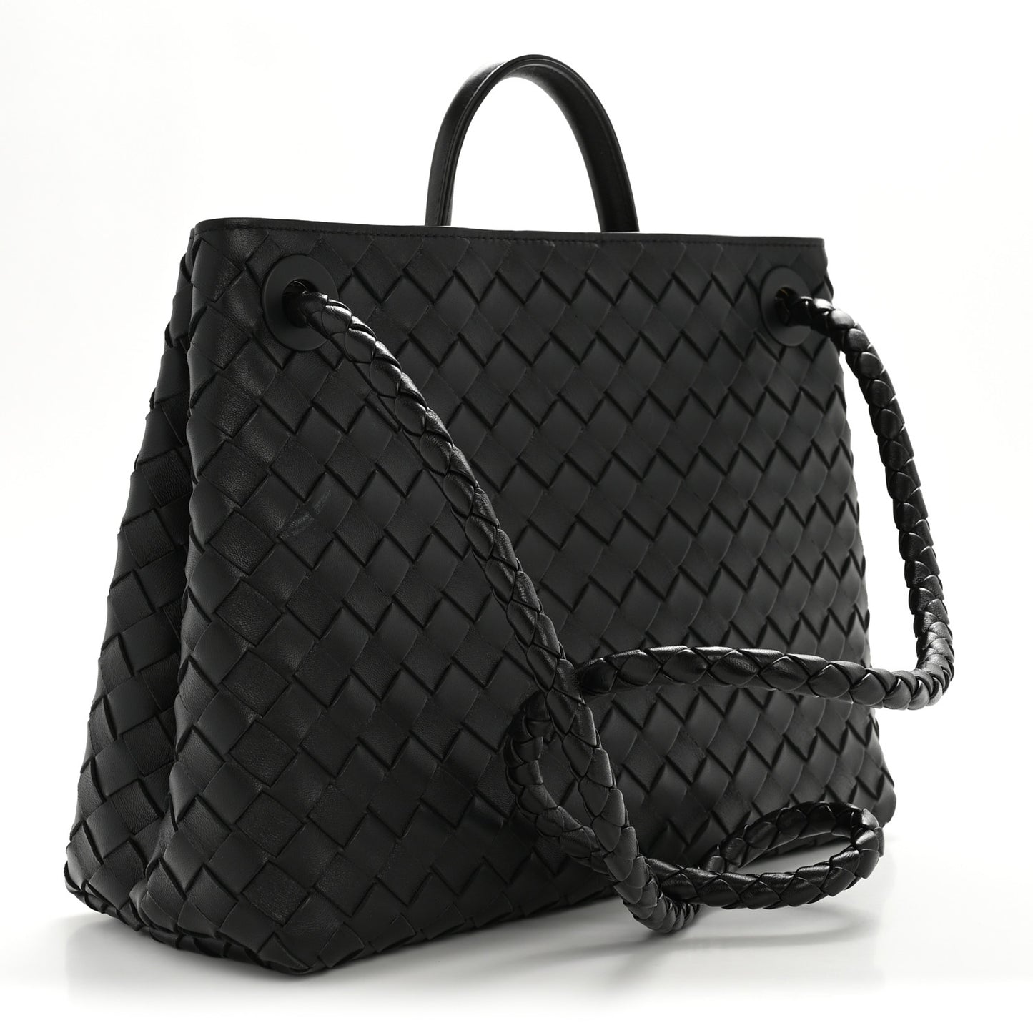 Nappa Intrecciato Medium Andiamo Shoulder Bag Black Black