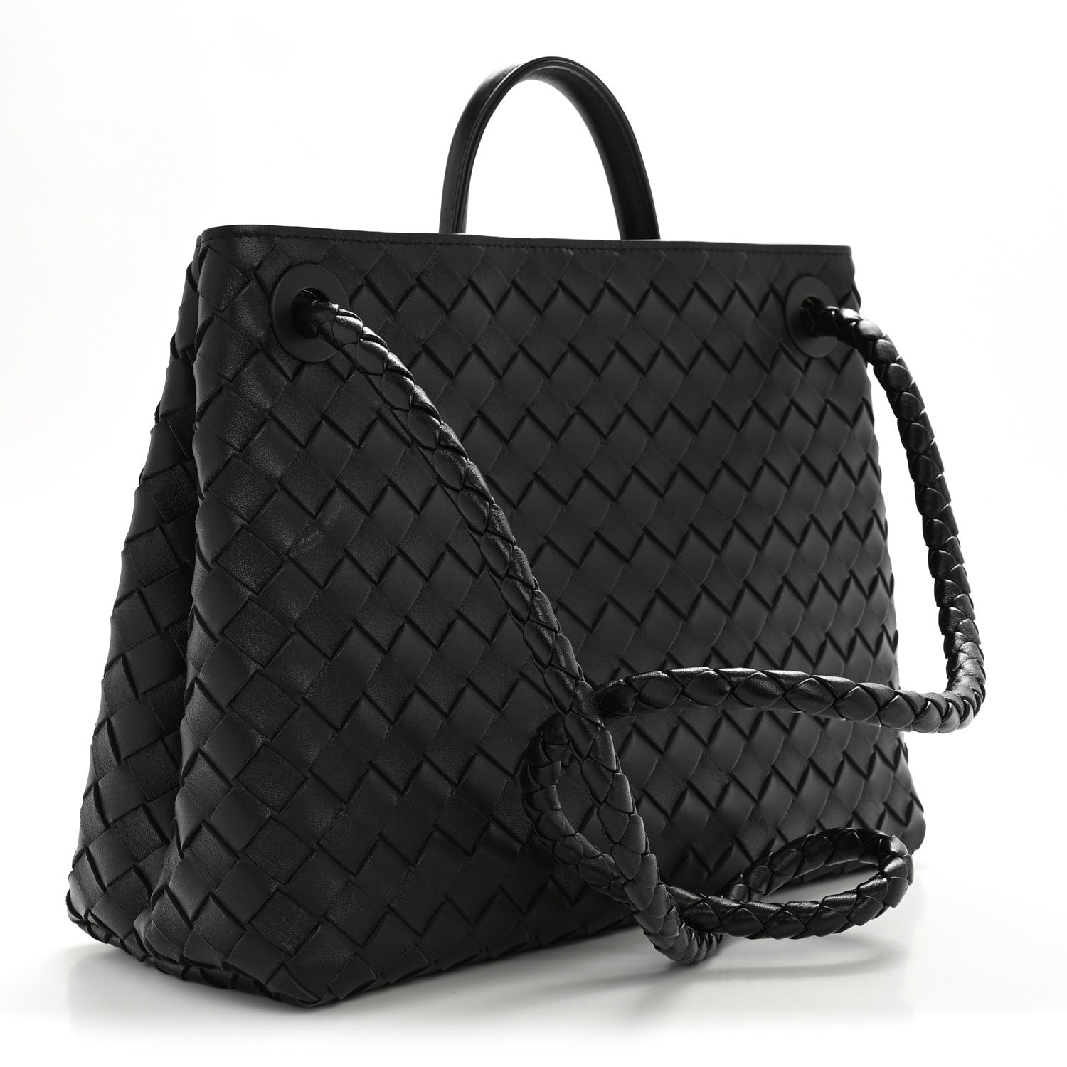 Bottega Veneta Nappa Intrecciato Medium Andiamo Shoulder Bag Black Black 3 of 10