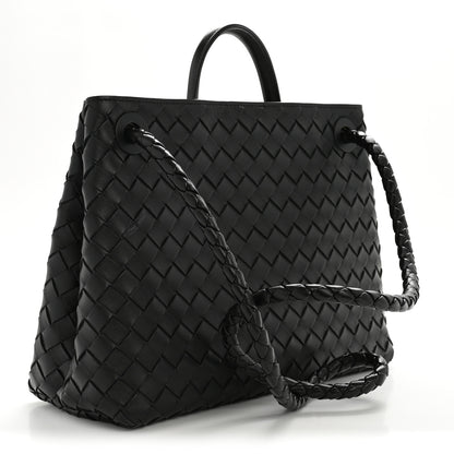 Bottega Veneta Nappa Intrecciato Medium Andiamo Shoulder Bag Black Black 3 of 10