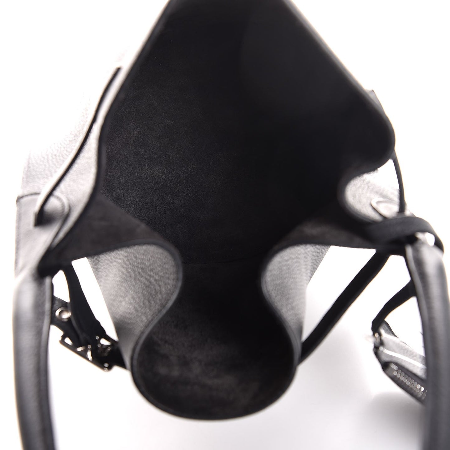 Supple Grained Calfskin Big Bag Bucket Black