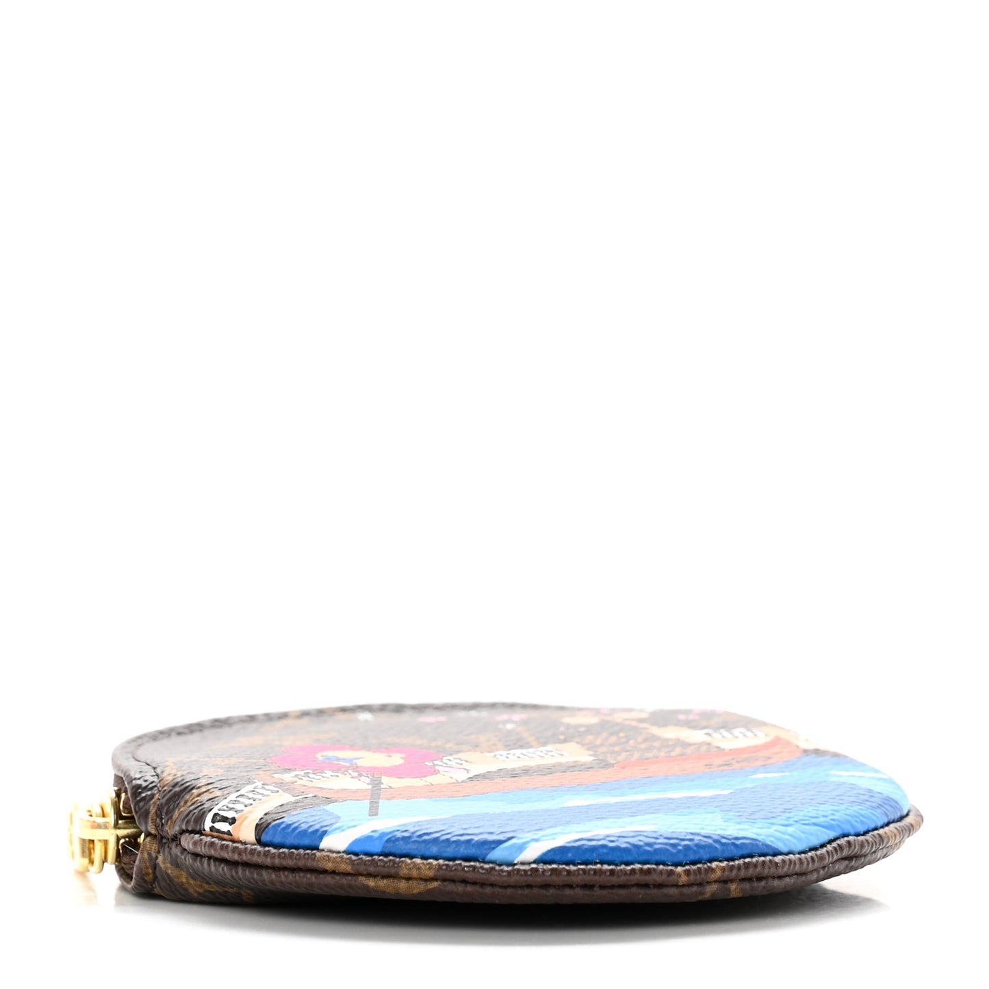 Monogram 2019 Christmas Animation Round Coin Purse Blue