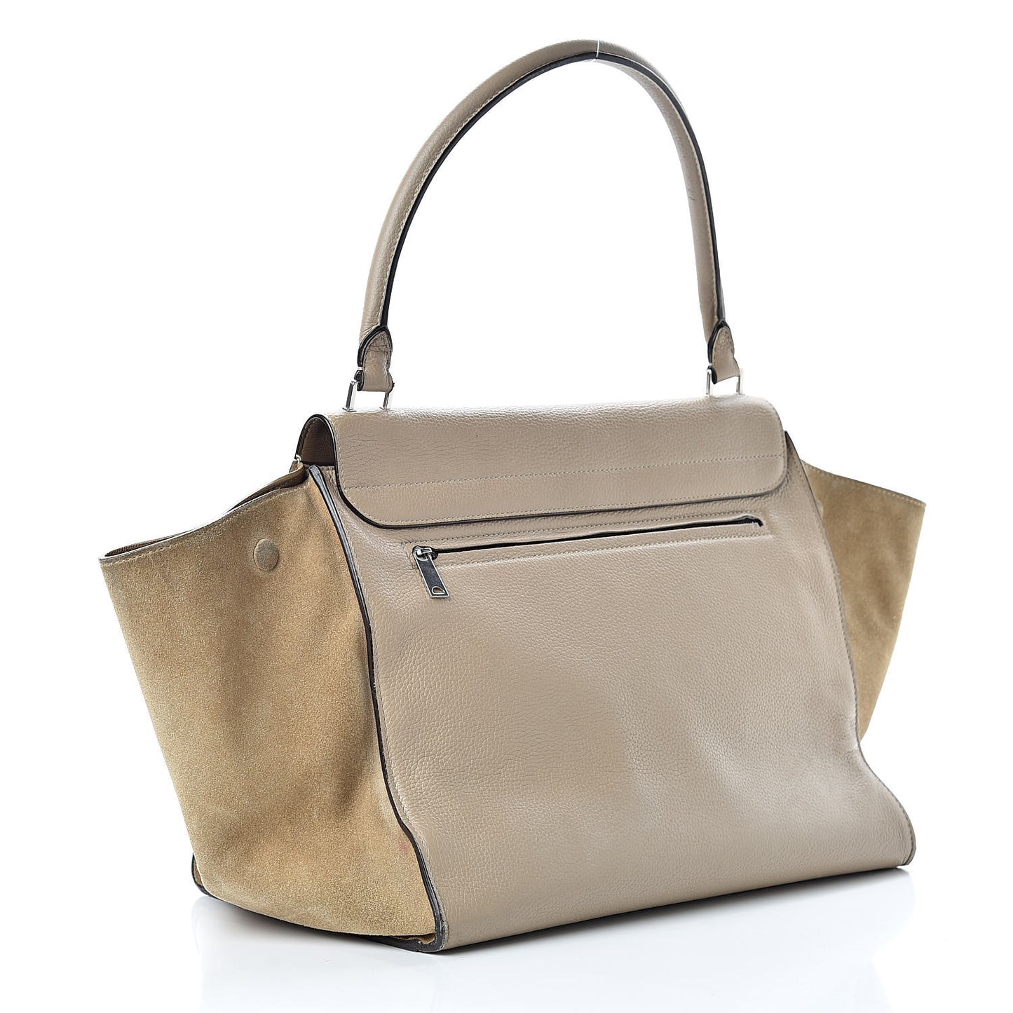 Drummed Calfskin Suede Large Trapeze Dune