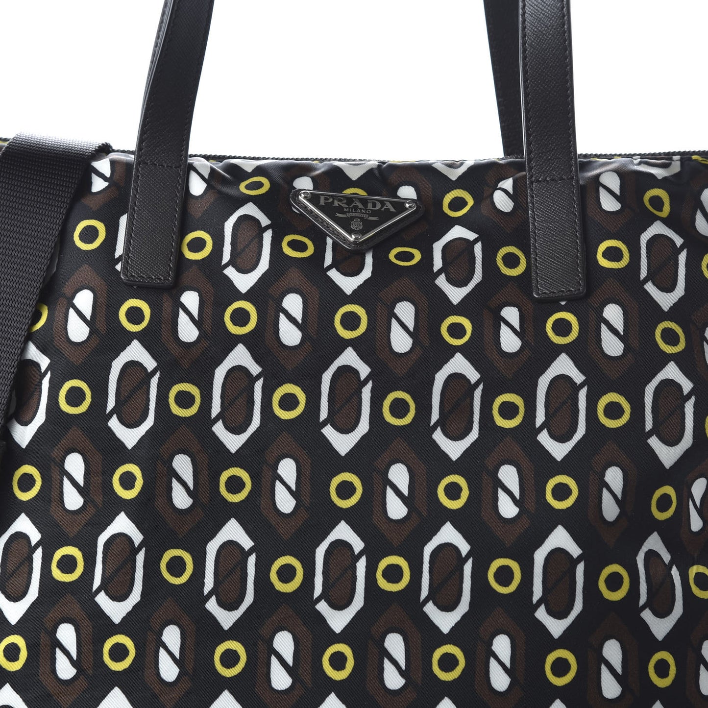 Tessuto Stampato Nylon Saffiano Print Tote Cacao
