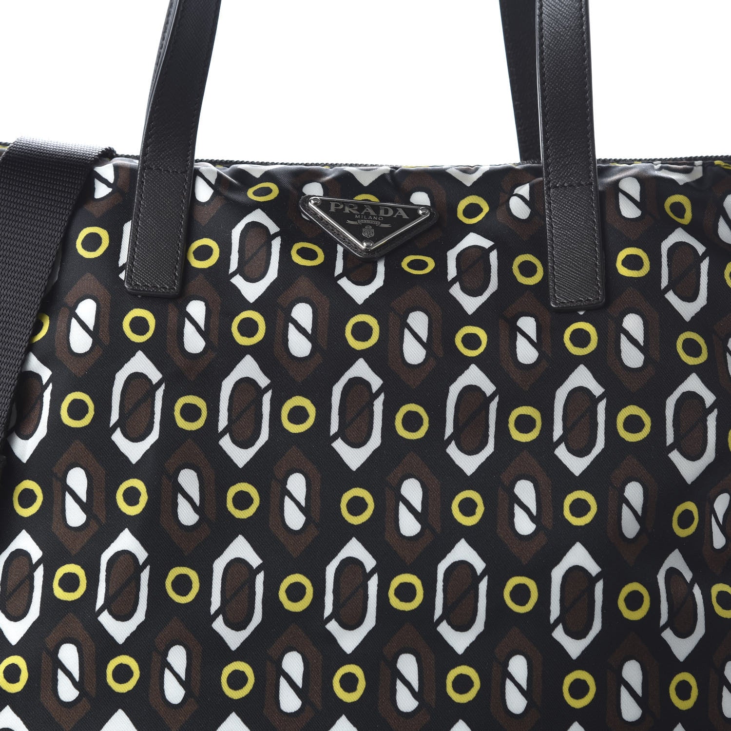 Prada Tessuto Stampato Nylon Saffiano Print Tote Cacao 9 of 9
