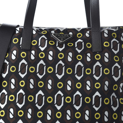 Prada Tessuto Stampato Nylon Saffiano Print Tote Cacao 9 of 9
