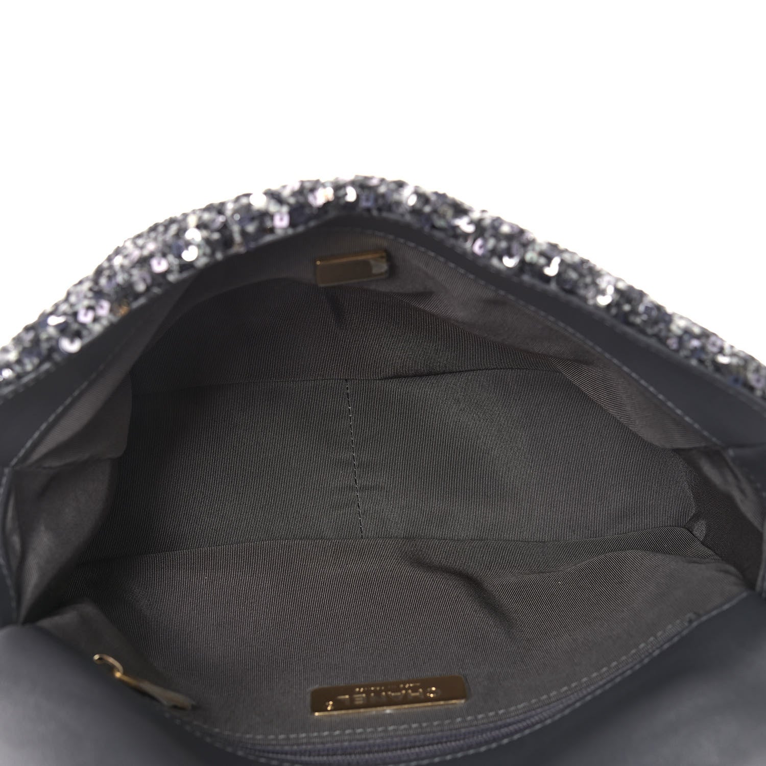 Chanel Sequin Quilted Medium Chanel 19 Flap Black Silver 5 of 9