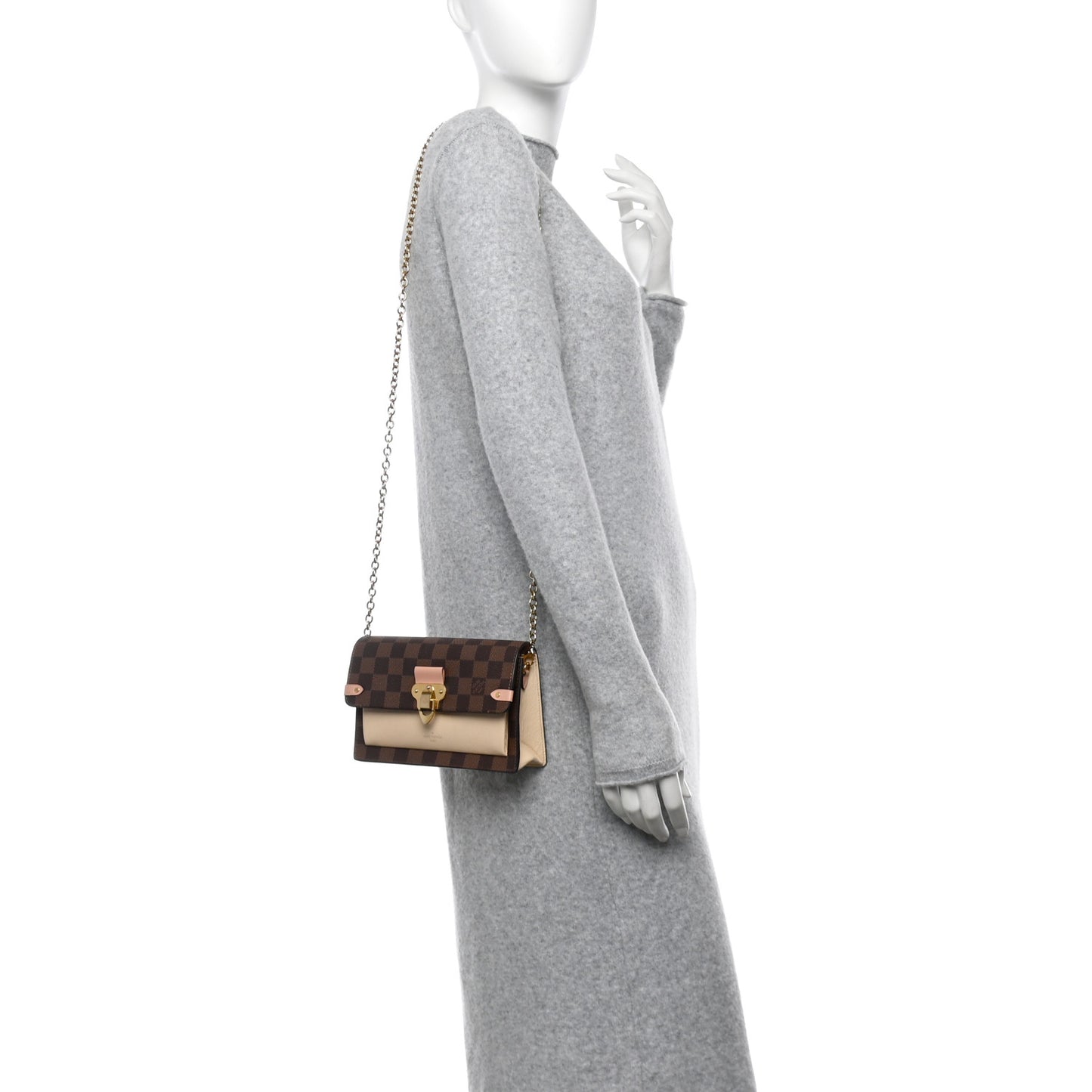 Damier Ebene Vavin Chain Wallet Creme