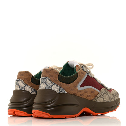 Gucci GG Supreme Monogram Mix Monogram Womens Rhyton Sneakers 36 Bordeaux Beige Ebony 4 of 8