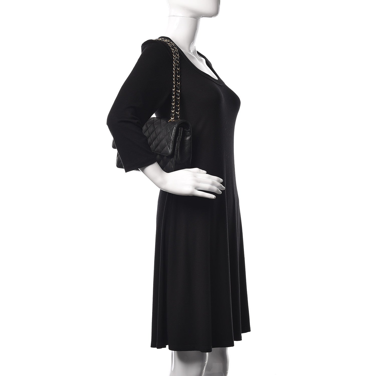 Chanel Caviar Quilted Medium Double Flap Black 2 of 10