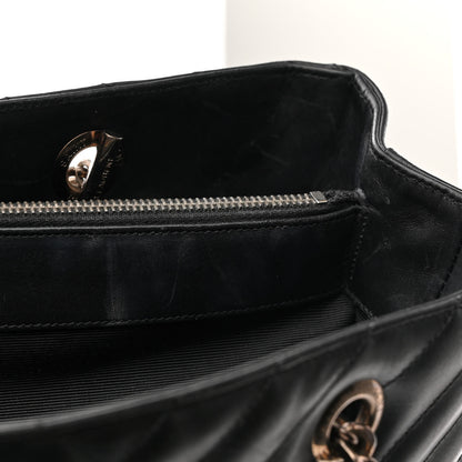 Saint Laurent Grain De Poudre Matelasse Chevron Monogram Shopping Bag Black 12 of 14
