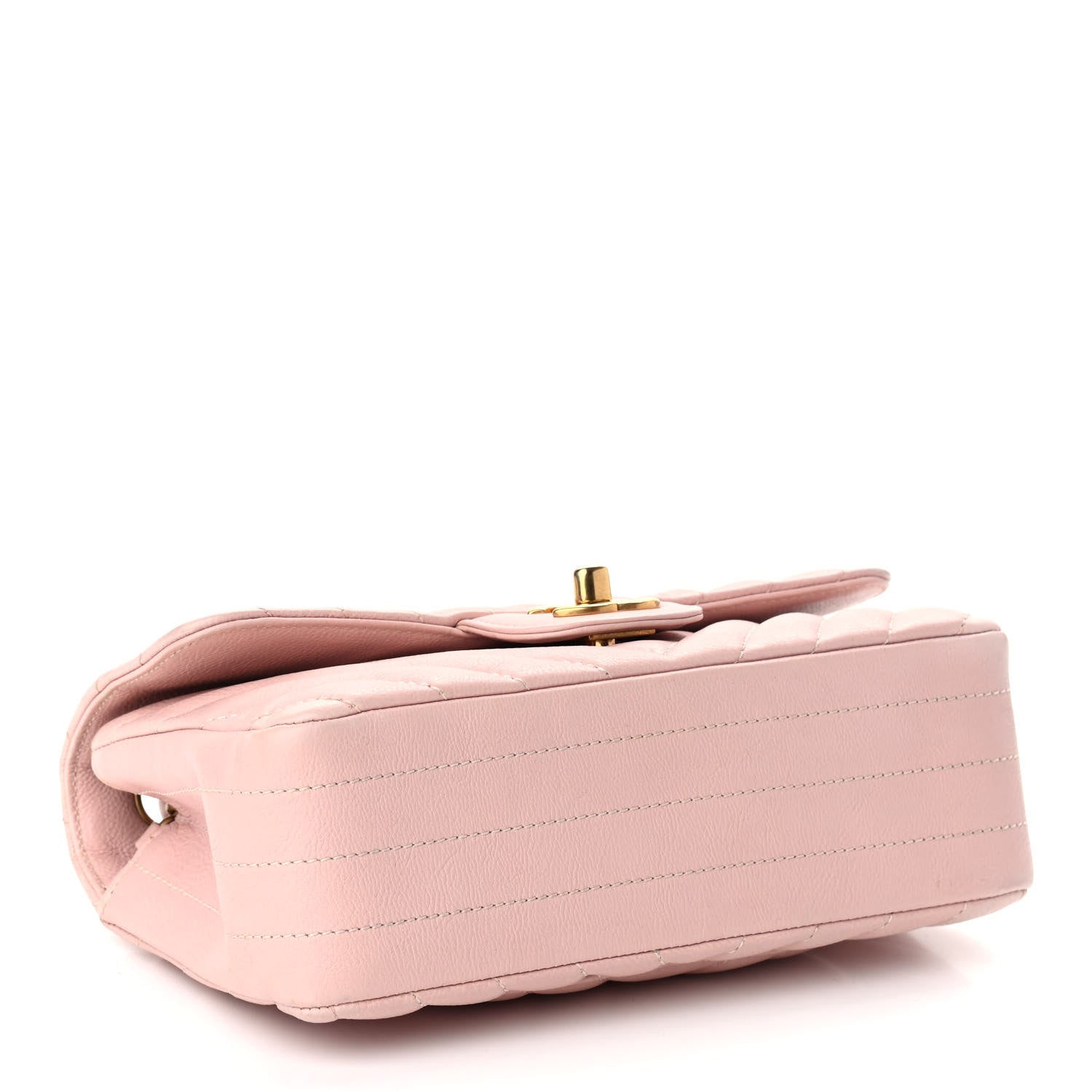 Chanel Calfskin Chevron Quilted Mini Rectangular Flap Light Pink 4 of 9