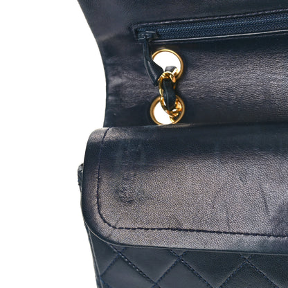 Chanel Lambskin Quilted Small Double Flap Navy 10 of 12