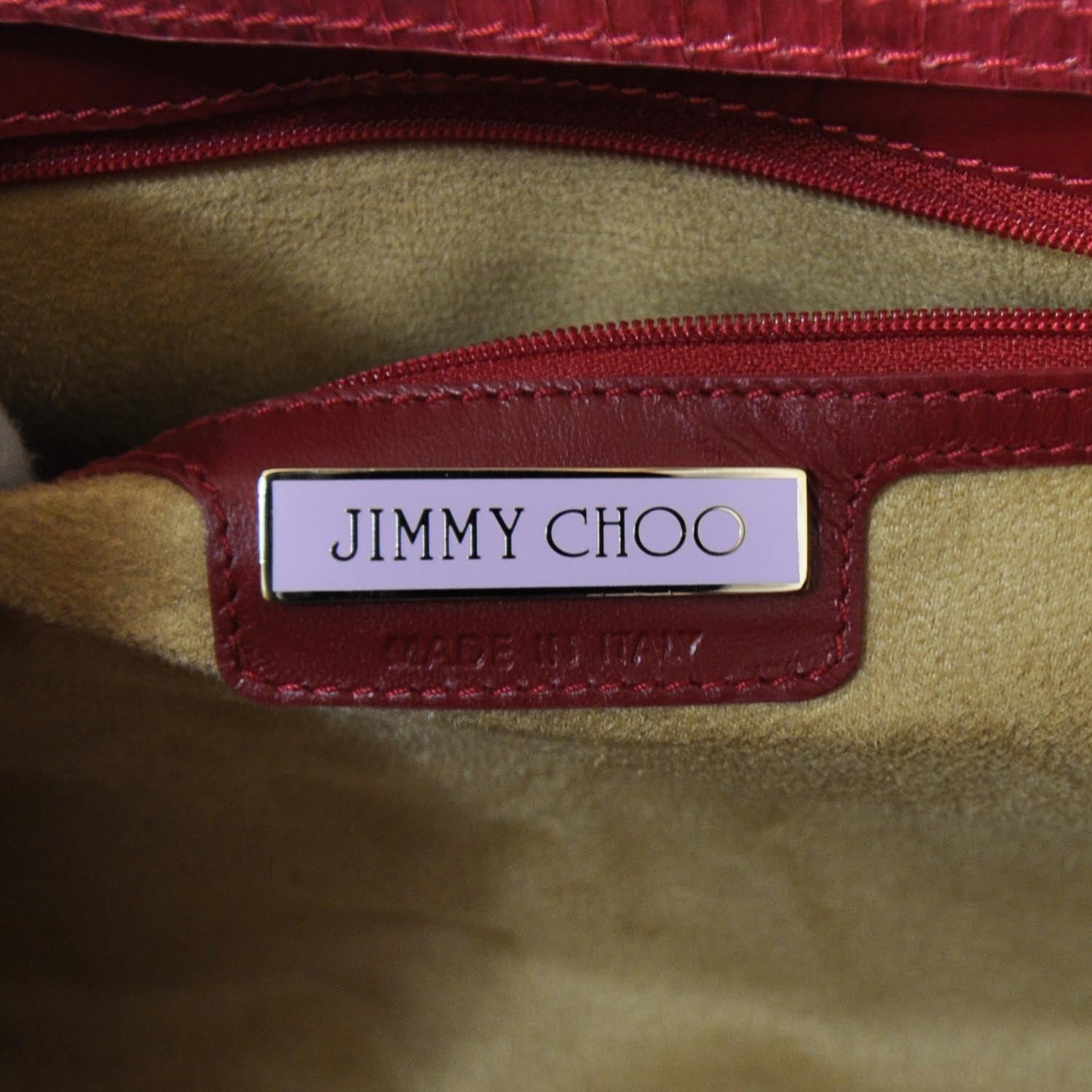 Jimmy Choo Gloss Snakeskin Medium Rosalie Satchel 7 of 8