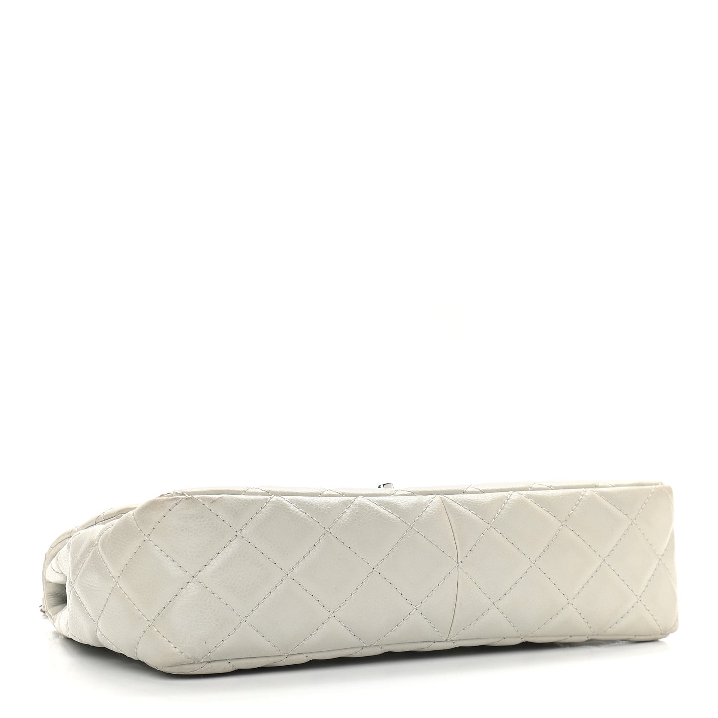 Caviar Quilted Jumbo Single Flap Grey