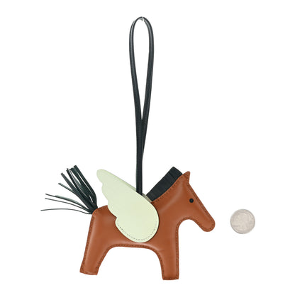Hermes Milo Lambskin Grigri Rodeo Pegase Horse Bag Charm MM Gold Vert Cypress Vert Fizz 2 of 5