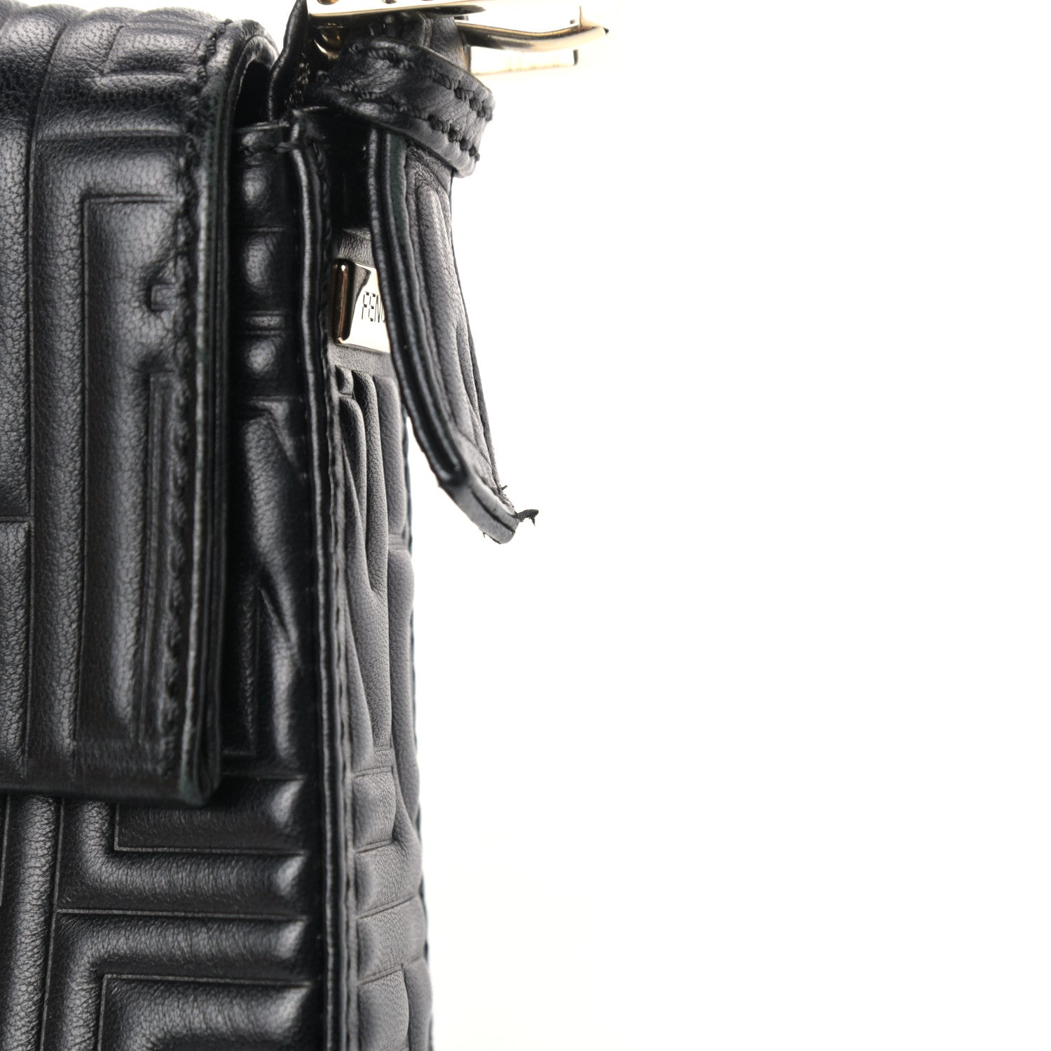 Fendi Nappa Logo Embossed Baguette Black 10 of 10