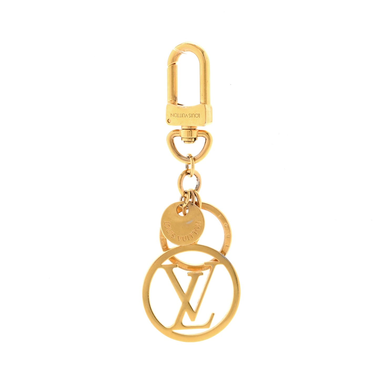 LV Circle Bag Charm Key Holder Gold